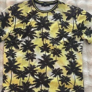 5For$15 Forever 21 Yellow and Black Palm Tree Shirt